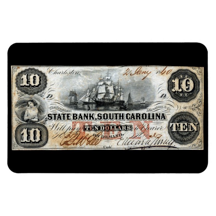 1860 South Carolina Ten Dollar Note Magnets