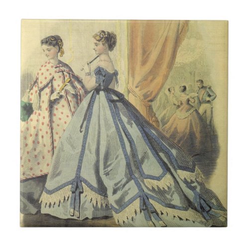 1860s Ladies Fashion Ceramic Tile