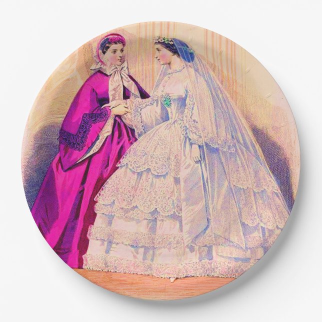 1861 French fashion plate wedding gown (Front)