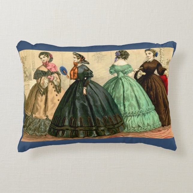 1861 German fashion plate Accent Pillow (Front)