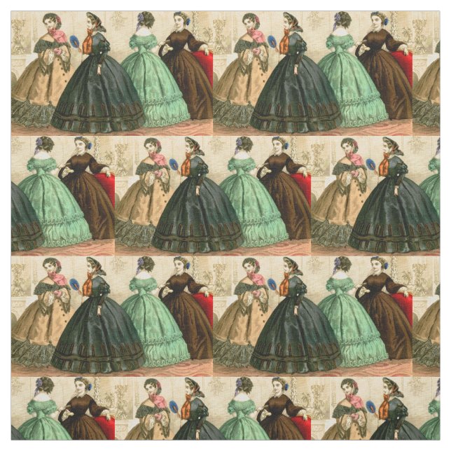 1861 German fashion plate Fabric (Swatch)