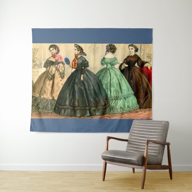 1861 German fashion plate Tapestry (In Situ (Horizontal))
