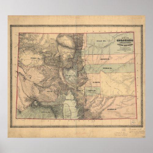 1862 Map of Colorado Territory Poster