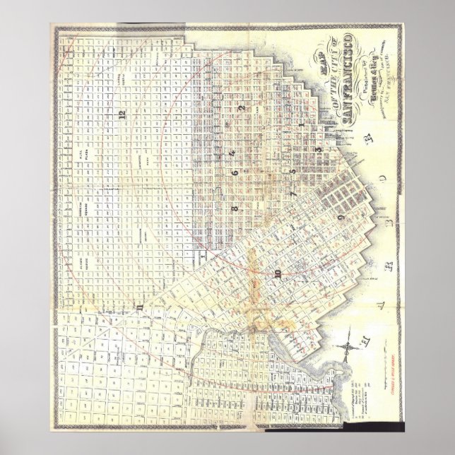 1862 Map of San Francisco Poster (Front)