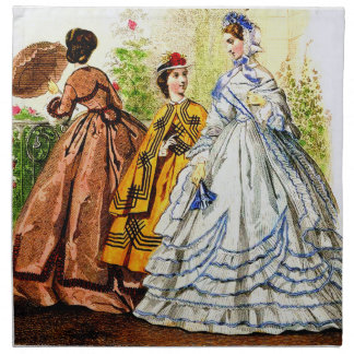 1863 Journal Des Jeunes Personnes fashion plate Cloth Napkin