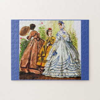 1863 Journal Des Jeunes Personnes fashion plate Jigsaw Puzzle