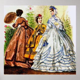 1863 Journal Des Jeunes Personnes fashion plate Poster
