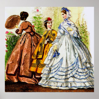 1863 Journal Des Jeunes Personnes fashion plate Poster