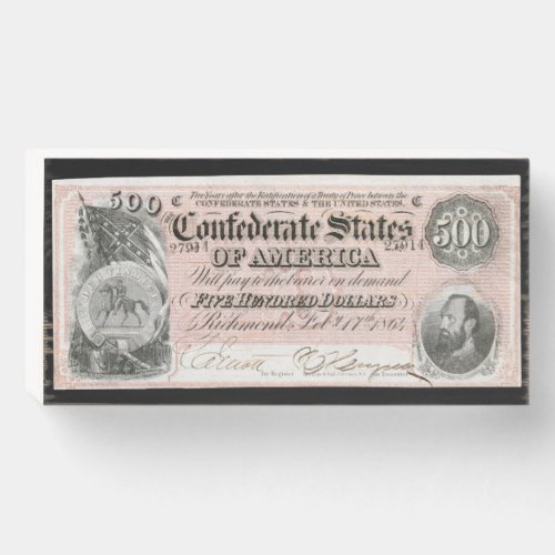 1864 Obsolete Currency Days of old Wooden Box Sign