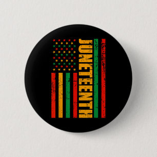 1865 Juneteenth American Flag African Black Histor Button