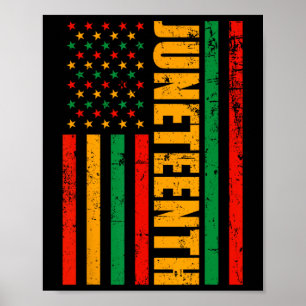 1865 Juneteenth American Flag African Black Histor Poster