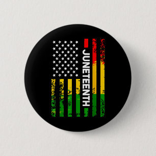 1865 Juneteenth Black History American Flag Africa Button