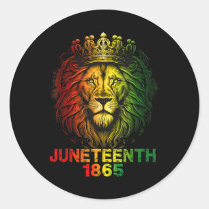 1865 Juneteenth Celebrate Lion African American Fr Classic Round Sticker