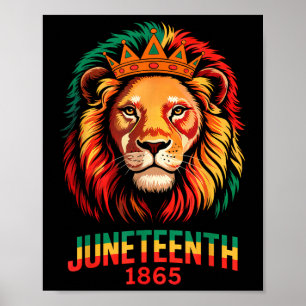 1865 Juneteenth Celebrate Lion African American Fr Poster