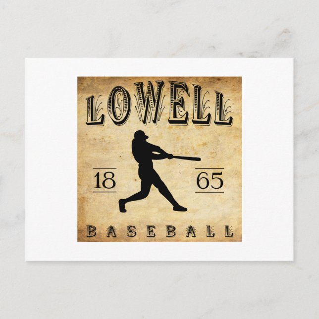 1865 Lowell Massachusetts Baseball Postcard (Front)