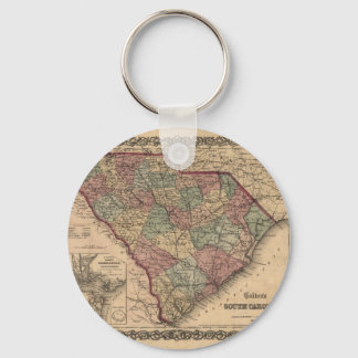1865 South Carolina Map Keychain