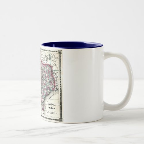 1866 Antiquarian Map of Texas by Schnberg  Co Two_Tone Coffee Mug