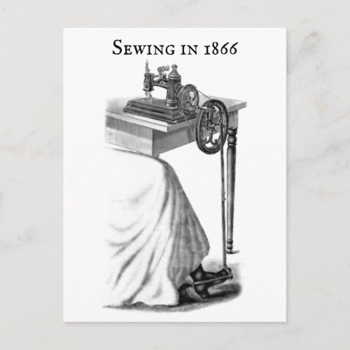 1866 Victorian Sewing Machine Postcard