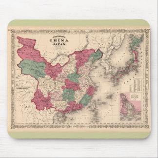 1868 Map - Johnson's China and Japan Mouse Pad