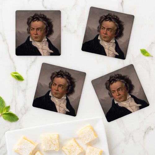 1870 Ludwig Van Beethoven German Composer Pianist Coaster Set