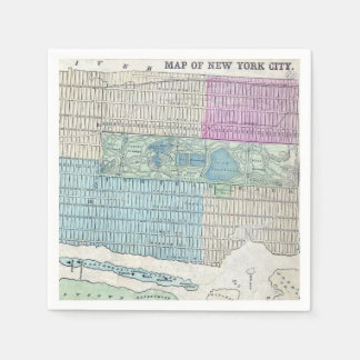 1870 Map New York City Central Park Napkins