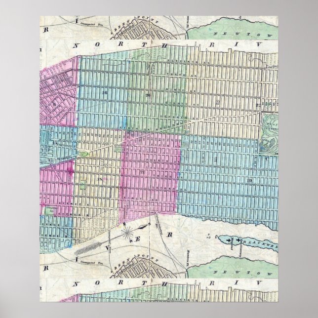 1870 Map New York City Central Park Poster (Front)