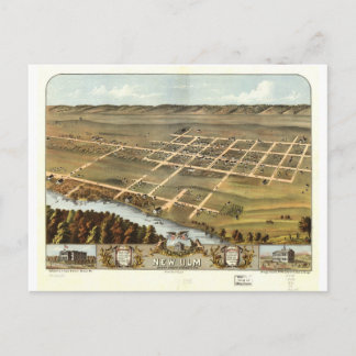 1870 New Ulm, MN Birds Eye View Postcard