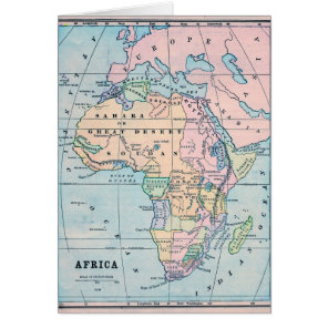 1870 Vintage Map of Africa Cards
