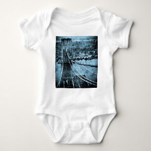 1870s Construction of Brooklyn Bridge New York Baby Bodysuit