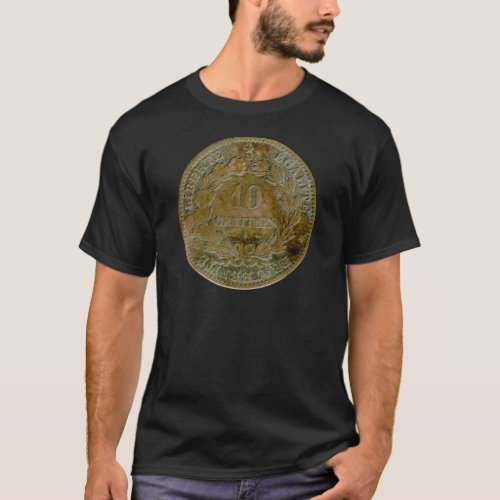 1871 French 10 centime reverse t_shirt