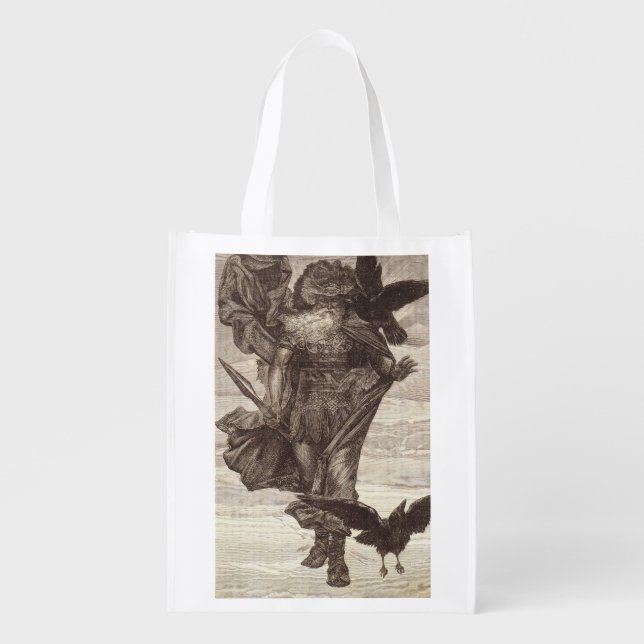 1871 Odin, Norse God of Wisdom Grocery Bag (Front)