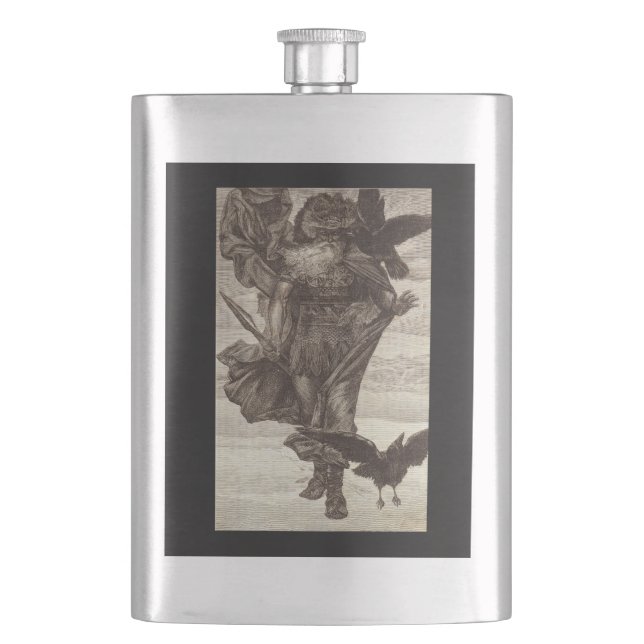 1871 Odin, Norse God of Wisdom Hip Flask (Front)