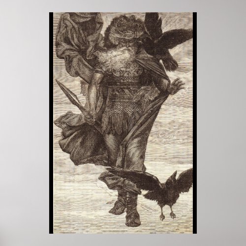 1871 Odin Norse God of Wisdom Poster