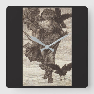 1871 Odin, Norse God of Wisdom Square Wall Clock