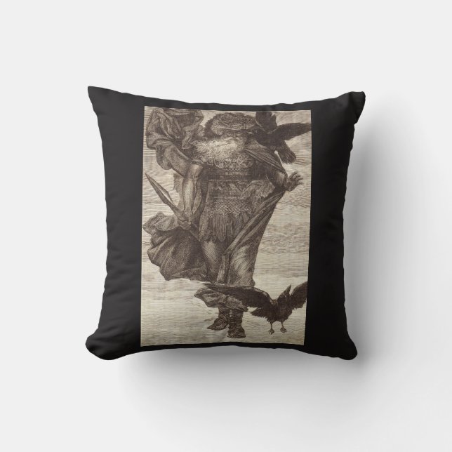 1871 Odin, Norse God of Wisdom Throw Pillow (Front)