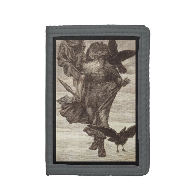 1871 Odin, Norse God of Wisdom Tri-fold Wallet (Front Vertical)
