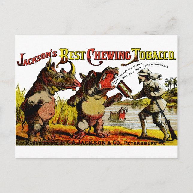 1871 Vintage Chewing Tobacco Ad Postcard (Front)