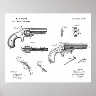 1873 Gun Revolver Patent Art Drawing Print