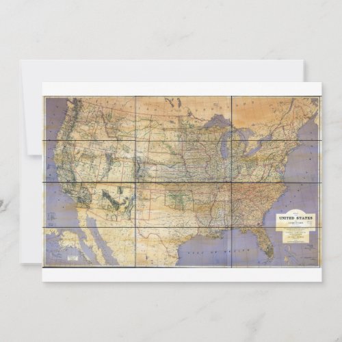 1873 Map of the United States and Territories Invitations