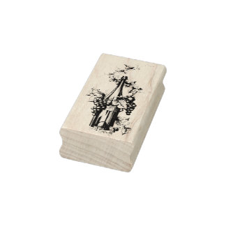 1873 Vintage Wine Bottle Rubber Stamp