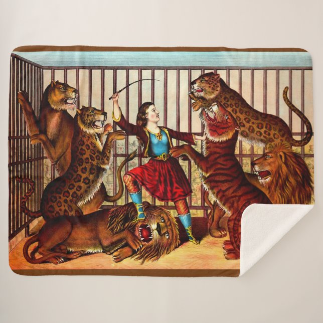 1874 The Lion Queen Sherpa Blanket (Front (Horizontal))