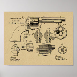 1875 Gun Revolver Patent Art Drawing Print