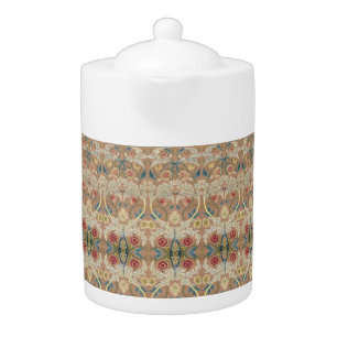 1875 Vintage William Morris Floral Embroidery Teapot