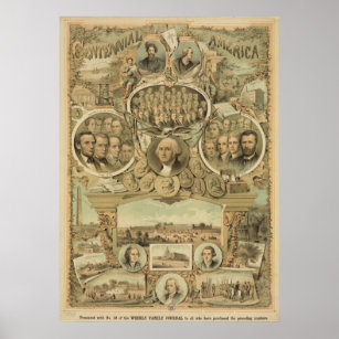1876 Centennial America United States Independence Poster