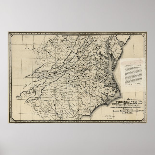1876 Map of Virginia & West Virginia Poster (Front)