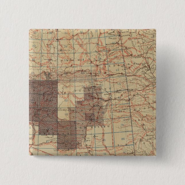 1876 Progress Map of The US Geographical Surveys Button (Front)