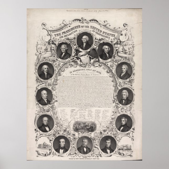 1876 Reproduction The Declaration of Independence Poster (Front)