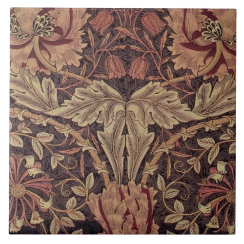 1876 Vintage William Morris Honeysuckle Ceramic Tile