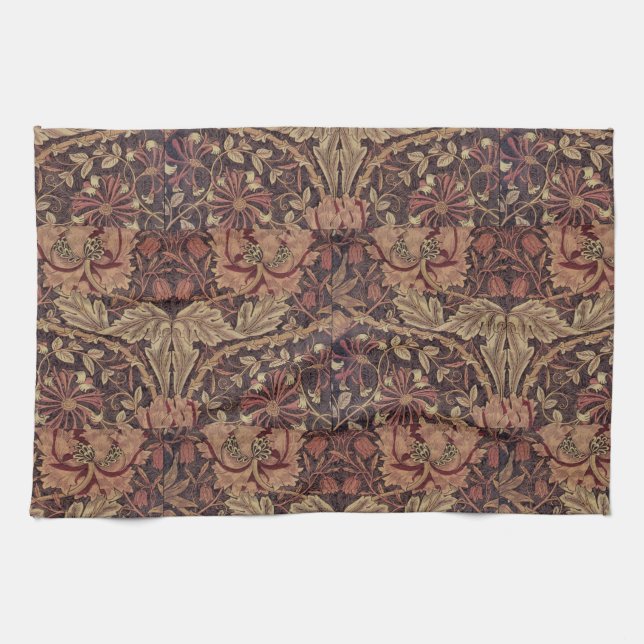 1876 Vintage William Morris Honeysuckle Kitchen Towel (Horizontal)