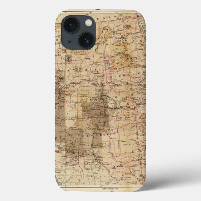 1878 Progress Map of The US Geographical Surveys 2 Case-Mate iPhone Case (Back)